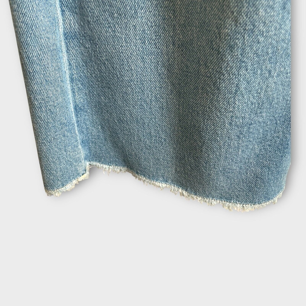 Good American INDIGO129 Jeans Women's 18 Good Classic Raw Hem Ripped Denim NWT - Picture 7 of 12